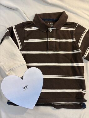Place - Long sleeve Polo shirt with fold down collar